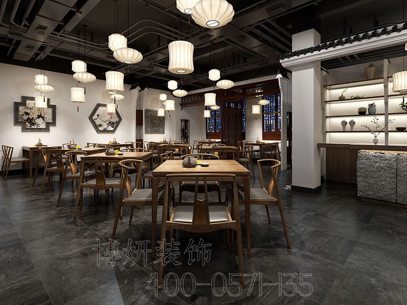 餐厅装修设计,中式餐厅装修,杭州中式餐厅装修